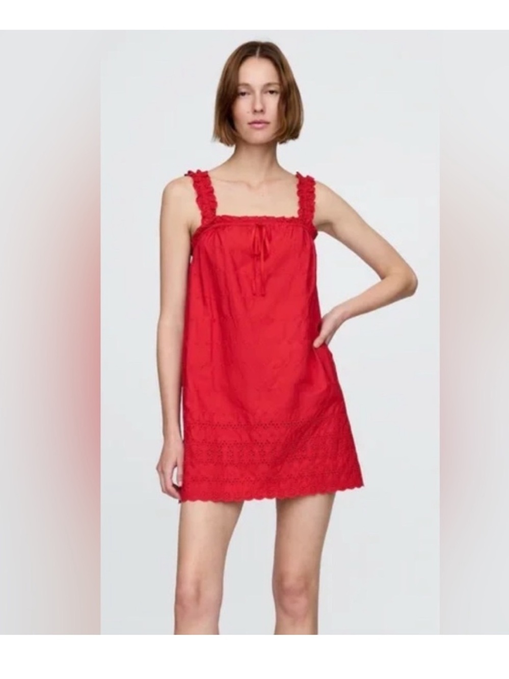 GAP X DOEN Eyelet Shift Mini Dress Sz S